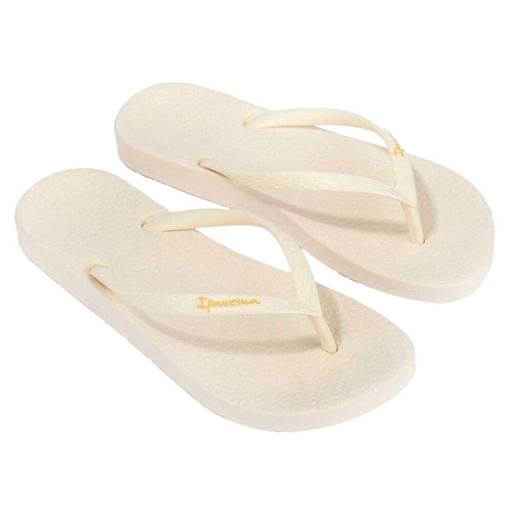 Ipanema Womens/Ladies Anat Logo Flat Flip Flops / Beige